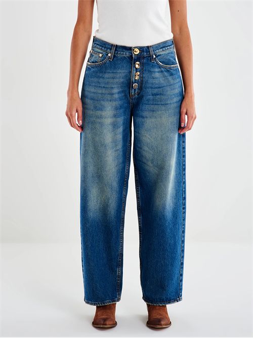 Jeans Xenobia con Bottoni Gioiello VICOLO | DF5050/DENIM